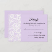 RSVP-Karte für weiße Spitzen und Lilac Wedding RSVP Karte (Vorne/Hinten)