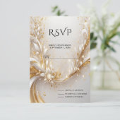RSVP-Karte für weißes Gold RSVP Karte (Stehend Vorderseite)