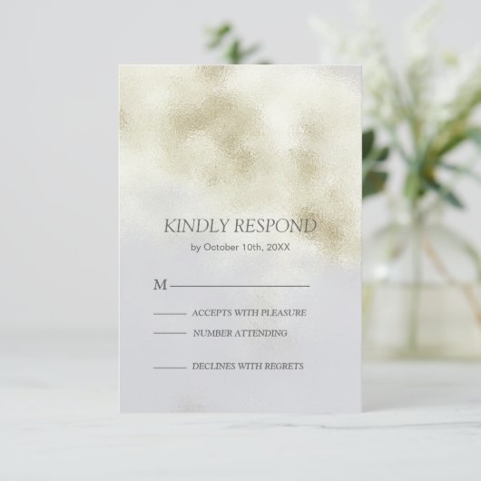 RSVP-Karte für Weißopal RSVP Karte (Stehend Vorderseite)