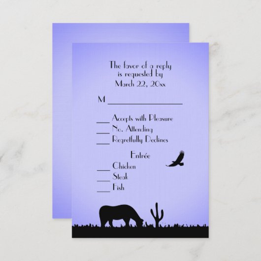 RSVP-Karte für Western-Event mit Auswahlmöglichkei RSVP Karte (Vorne/Hinten)