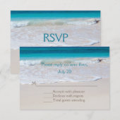 RSVP-Karte für White Beach Wedding RSVP Karte (Vorne/Hinten)