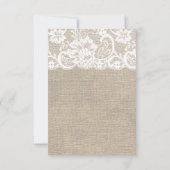 RSVP-Karte für White Lace und Burlap Wedding RSVP Karte (Rückseite)