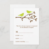 RSVP-Karte für zwei grüne Vögel RSVP Karte (Vorne/Hinten)