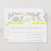 RSVP-Karte Gelb/Grau Damaskus - Text auf der entsp RSVP Karte (Rückseite)