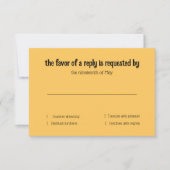 RSVP Karte Gelb rosa Blumenfarbe (Vorderseite)