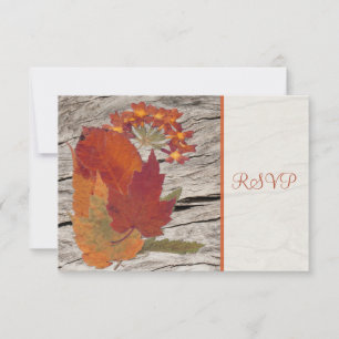 RSVP-Karte "Getrocknete Herbstleppen und Blume" Einladung