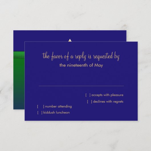 RSVP-Karte Hellgrün und blau Ombre Star Einladung (Vorne/Hinten)