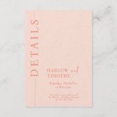 RSVP-Karte Hochzeitskennzeichen Rosa Herz QR-Code Begleitkarte (Rückseite)