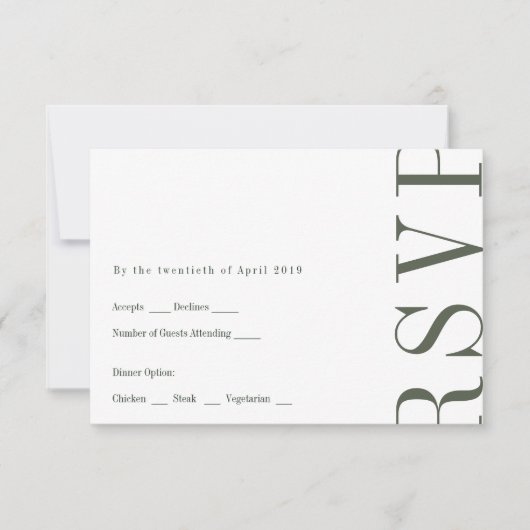 RSVP-Karte im Editorstil RSVP Karte (Vorderseite)