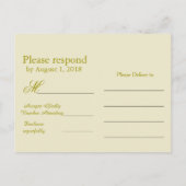 RSVP-Karte in hellgrün Einladungspostkarte (Rückseite)