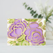 RSVP-Karte Lila Rose mit Aquarellfarbe RSVP Karte (Stehend Vorderseite)