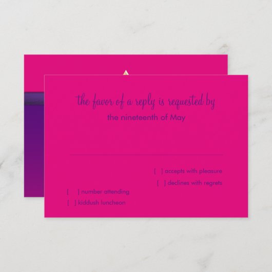 RSVP-Karte Lila und rosa Ombre Star Einladung (Vorne/Hinten)