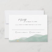 RSVP-Karte LINDEN Sage Green & Gold Einladung (Vorderseite)