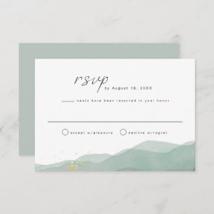 RSVP-Karte LINDEN Sage Green & Gold Einladung