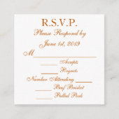 RSVP-Karte "Longhorn Burnt Orange and White Respon Begleitkarte (Vorderseite)