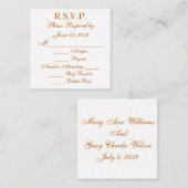 RSVP-Karte "Longhorn Burnt Orange and White Respon Begleitkarte (Vorne/Hinten)