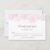 RSVP-Karte mit Blume - Taufe des Mädchens, Kommuni RSVP Karte (Vorderseite)