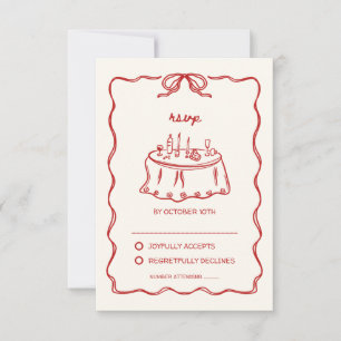 RSVP-Karte mit dem handgezogenen schwarzen Whimsic RSVP Karte