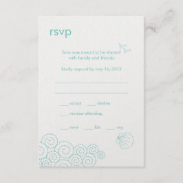 RSVP-Karte mit drehenden Wellen - Robin's Ei Blue RSVP Karte