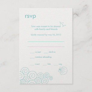 RSVP-Karte mit drehenden Wellen - Robin's Ei Blue RSVP Karte
