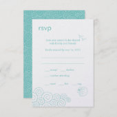 RSVP-Karte mit drehenden Wellen - Robin's Ei Blue RSVP Karte (Vorne/Hinten)