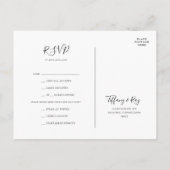 RSVP-Karte mit einfachem elegantem Menü Postkarte (Rückseite)