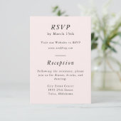 RSVP-Karte mit einfachem Rosa-Frühling Begleitkarte (Stehend Vorderseite)