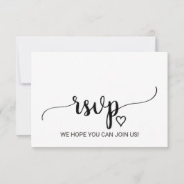 RSVP-Karte mit einfacher schwarzer Schrift RSVP Karte