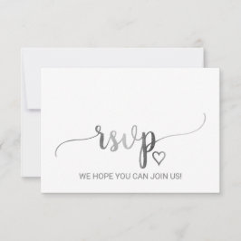 RSVP-Karte mit einfacher Silber-Kalligrafie RSVP Karte