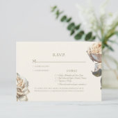 RSVP-Karte mit eleganter Rosencreme RSVP Karte (Stehend Vorderseite)