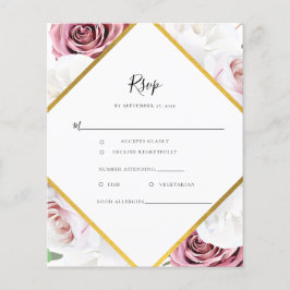 RSVP-Karte mit geometrischer Struktur für Rosa Ros