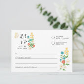 RSVP-Karte mit gezeichnet Wildblumen RSVP Karte (Stehend Vorderseite)