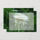 RSVP-Karte mit hübscher, weißer Pflanze RSVP Karte (Vorne/Hinten)