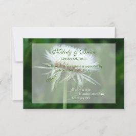 RSVP-Karte mit hübscher, weißer Pflanze RSVP Karte