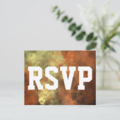 RSVP-Karte mit länglich gelblichem, nebelähnlichem Einladungspostkarte (Stehend Vorderseite)