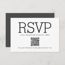 RSVP-Karte mit Minimalistischem QR-Basiscode