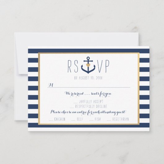 RSVP-Karte mit nautischem Thema - Wedding Response RSVP Karte (Vorderseite)