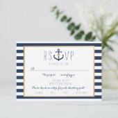 RSVP-Karte mit nautischem Thema - Wedding Response RSVP Karte (Stehend Vorderseite)