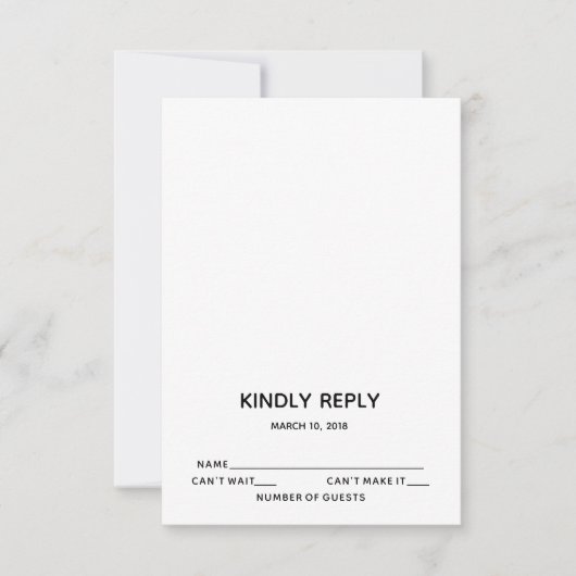 RSVP-Karte mit niedrigem Bar I RSVP Karte (Vorderseite)