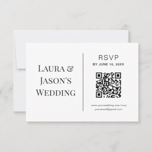 RSVP-Karte mit QR-Code bearbeiten RSVP Karte (Vorderseite)
