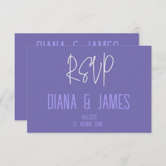 RSVP-Karte mit QR-Code Mitteilungskarte (Vorne/Hinten)