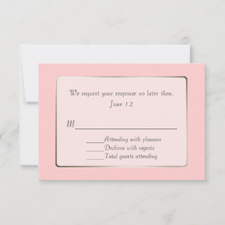 RSVP-Karte mit rosa und silberfarbenem Ton RSVP Karte