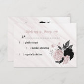 RSVP-Karte mit schwarz-rosa Blume RSVP Karte (Vorne/Hinten)