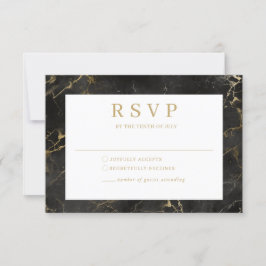 RSVP-Karte mit schwarzem Goldmarmor RSVP Karte