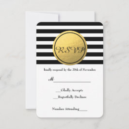 RSVP-Karte mit schwarzem und weißem Streifen RSVP Karte