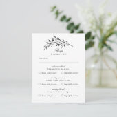 RSVP-Karte mit Vintagem Black Foliage RSVP Karte (Stehend Vorderseite)