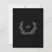 RSVP-Karte mit Vintagem Black Foliage RSVP Karte (Rückseite)