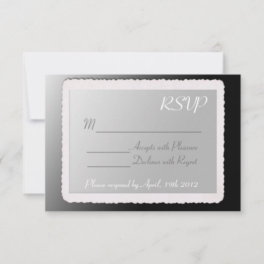 RSVP-Karte mit Vintagem Rand. RSVP Karte (Vorderseite)