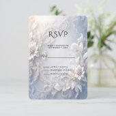 RSVP-Karte mit weißer Blüte Geblüht RSVP Karte (Stehend Vorderseite)