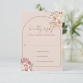 RSVP-Karte Pampas Grass Floral Arch Monogram RSVP Karte (Stehend Vorderseite)